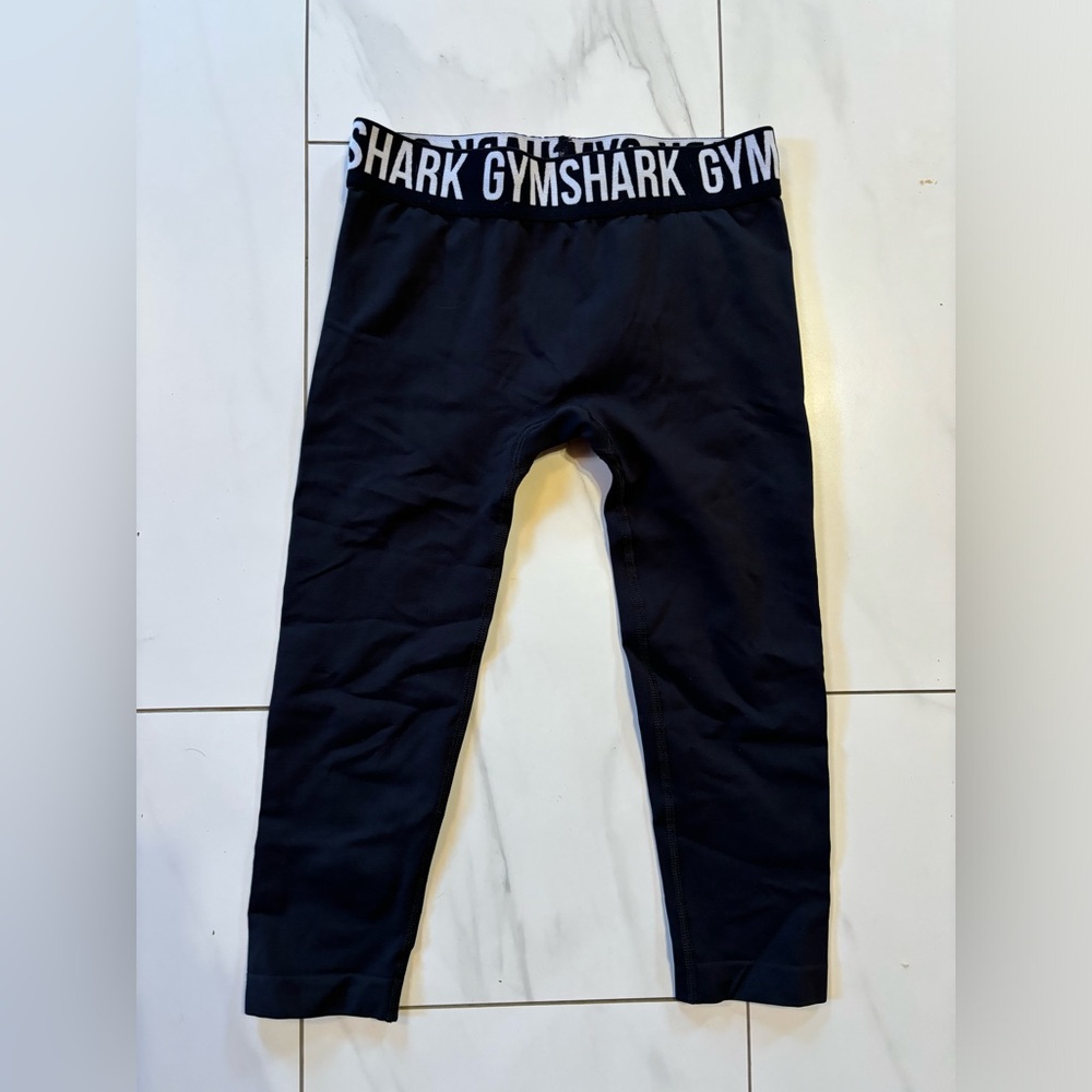 Gymshark Fit Seamless Cropped Leggings Black Gym Workout size small